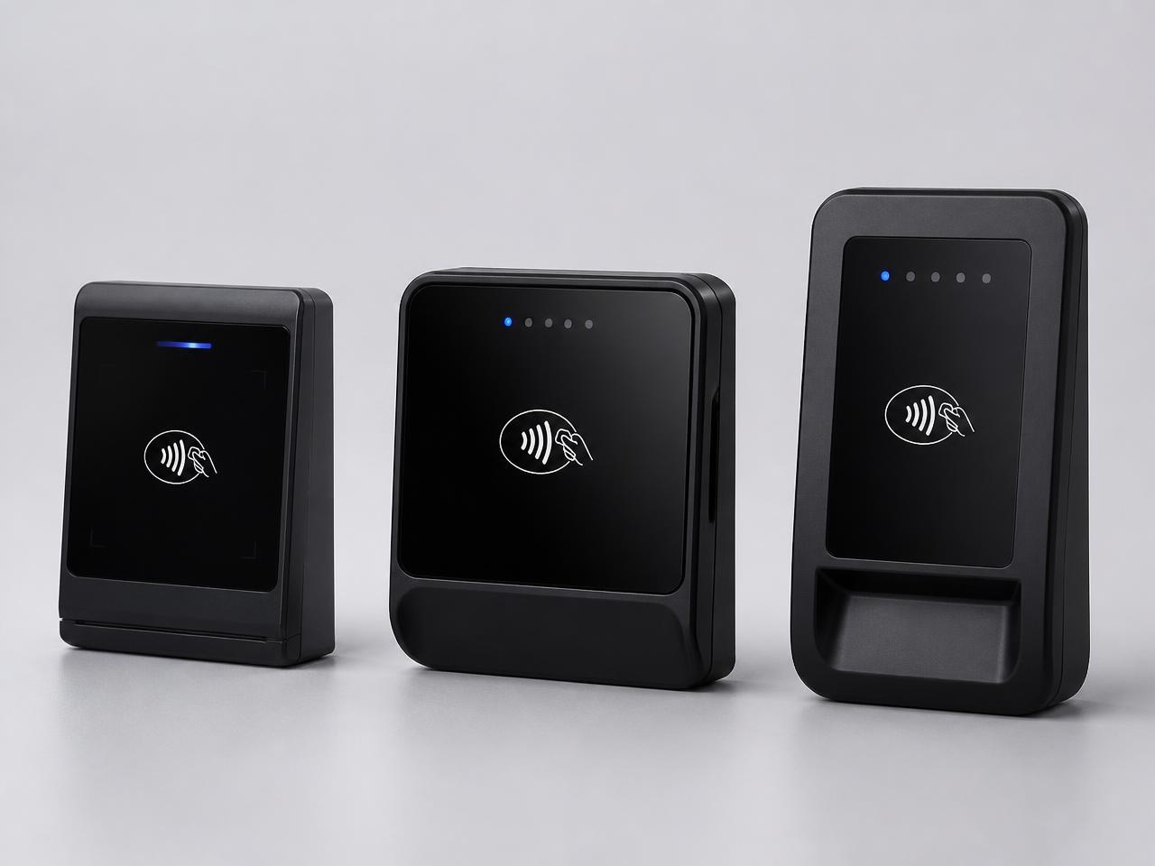 Three contactless card reader payment terminals for vending machines